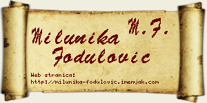 Milunika Fodulović vizit kartica